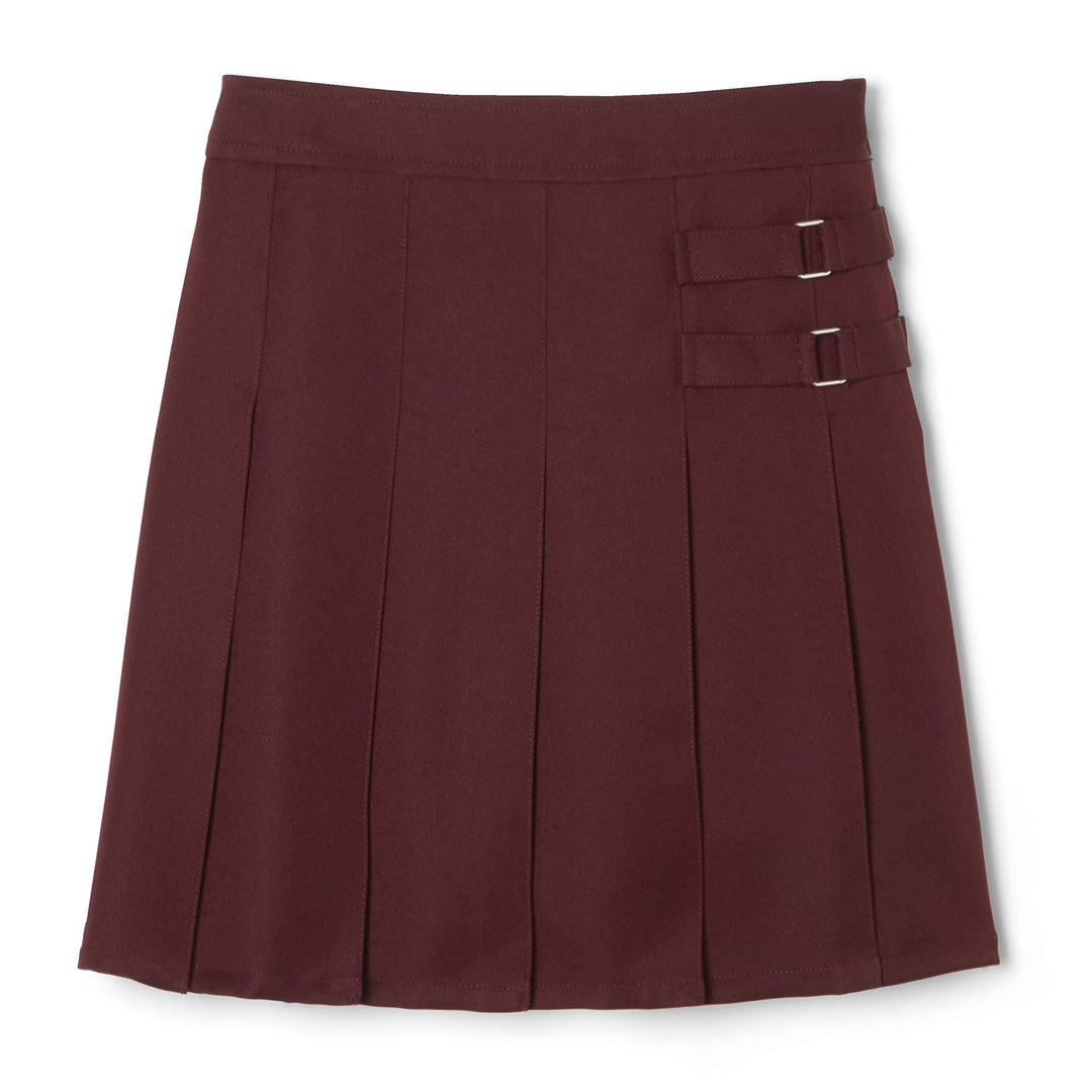 French Toast Big Girls' Two-Tab Pleated Scooter, Burgundy, 12