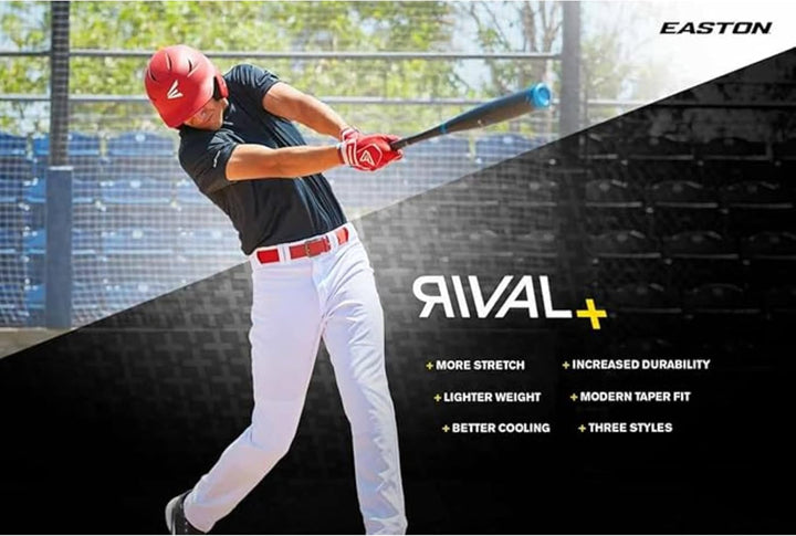 Easton Herren Rival+ Baseball-Hose XL Weiss, Einfarbig, XL Weiss, Einfarbig