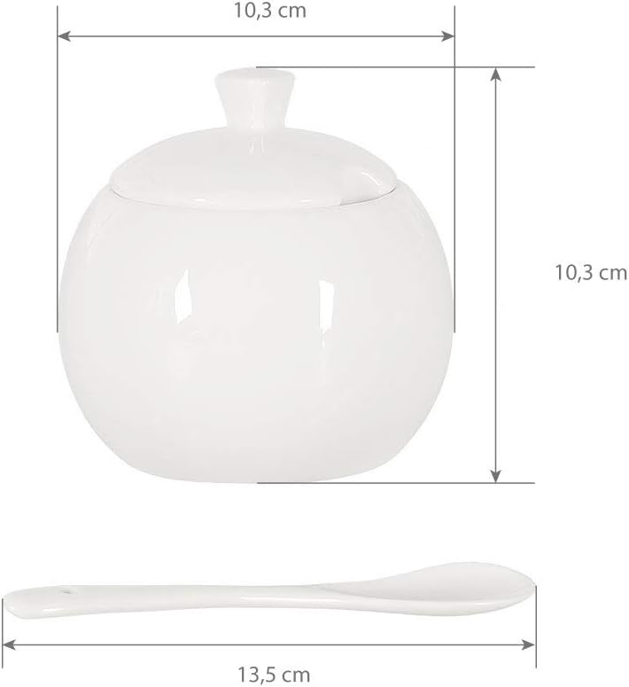 Buchensee Milchkännchen und Zuckerdose, Fine Bone China Porzellan, weiss
