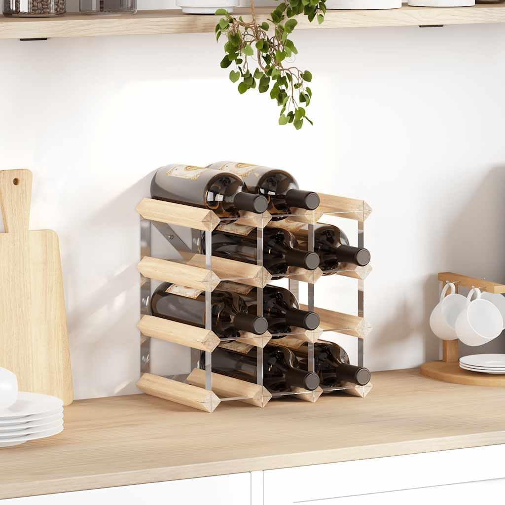vidaXL Kiefernholz Massiv Weinregal für 12 Flaschen Modern Flaschenregal Flaschenständer Weinschrank