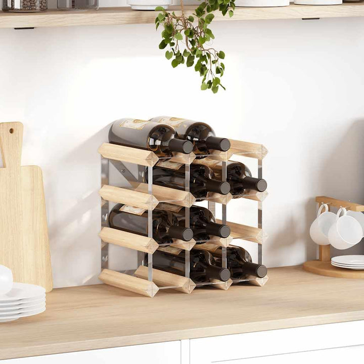 vidaXL Kiefernholz Massiv Weinregal für 12 Flaschen Modern Flaschenregal Flaschenständer Weinschrank