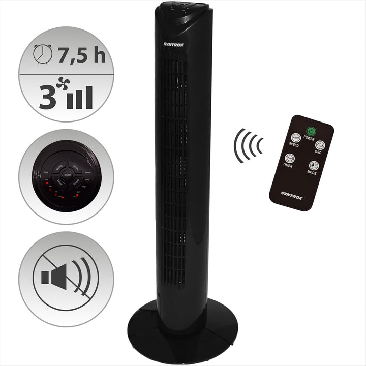 Syntrox Oszillierender Turmventilator Spruzzio | Tower Fan | Standventilator, inklusive Fernbedienun
