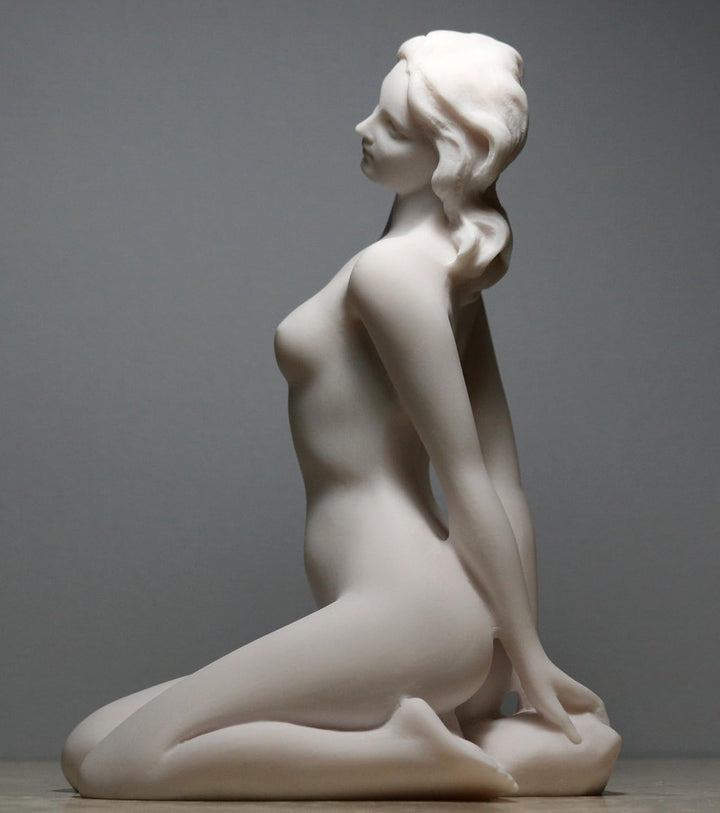 Akt Nackte Frau, Sexy, Weibliche, Erotische Kunst, Alabasterfigur, Statue, Skulptur 20 cm