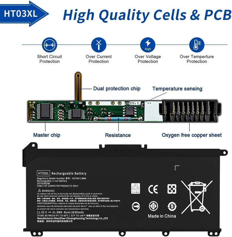 HT03XL L11119-855 Laptop Akku für HP Pavilion 14-CE 14-CF 14-CK 14-cm 15-DA 15-DB 15-CR 15-CW 17-by