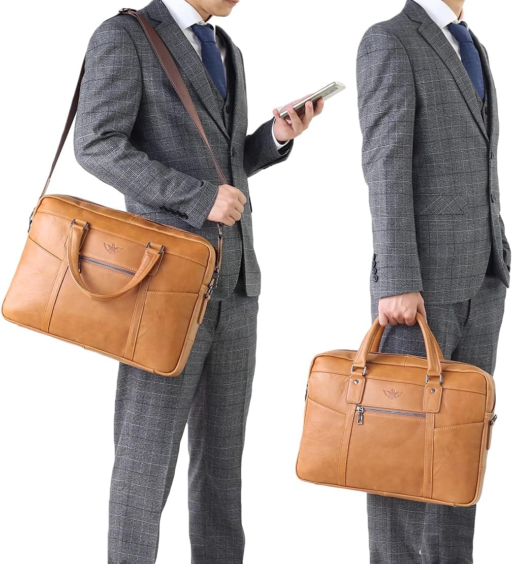 SPAHER Laptoptasche 15.6 Zoll Aktentasche Herren Business Tasche Arbeitstasche Herren Echtleder Tasc