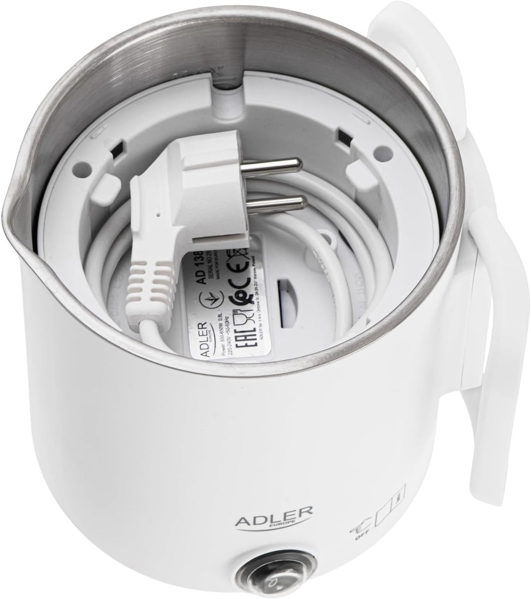 Adler AD 1388w Reise-Wasserkocher 0,8L 1 Liter Weiss, 1 Liter Weiss