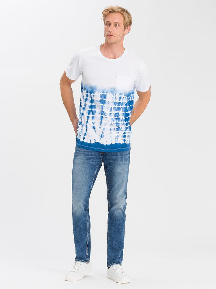 Cross Jeans Herren Damien Slim Jeans, Blau (Mid Blue 020), W42/L32 (Herstellergrösse: 42/32)