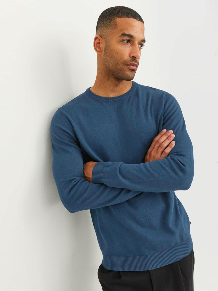 JACK & JONES Male Strickpullover Einfarbig Strickpullover S Blau (Insignia Blue), S Blau (Insignia B