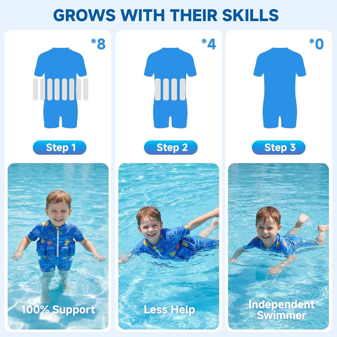Badeanzug Baby Mädchen Jungen mit Floatation Kleinkind Schwimmtraining Hilfe Schwimmende Badeanzug E