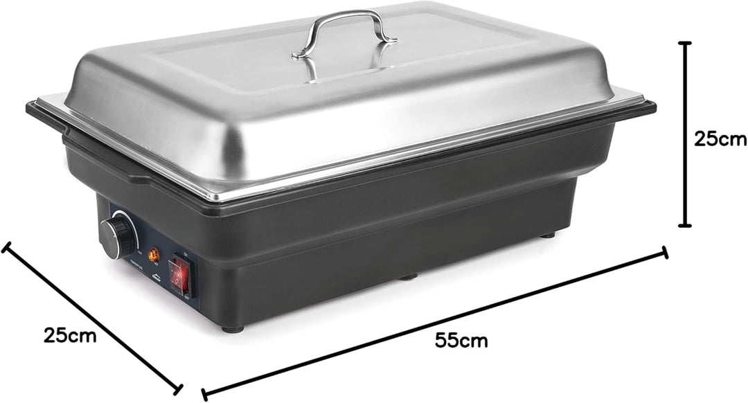Lacor 69336 Elektrischer Chafing Dish, 900 W, 8'50 l, Edelstahl