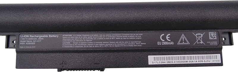 15V 3000mAh A41-D17 Laptop Ersetzen Akku für Medion Akoya E7415 E7415T E7419 E7416 P7647 P7643 E7420