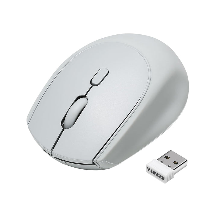YUNZII C2 Drahtlose Maus, 2,4 GHz Silikon-Lautlose Funkmaus, 3 Verstellbare DPI, 1600 DPI Tracking,