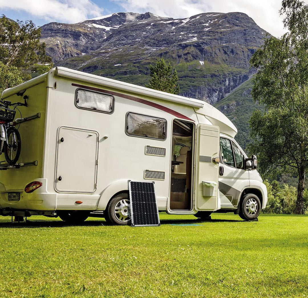 revolt Solarzelle: Mobiles Solarpanel mit monokristallinen Zellen, 60 W, silber (Solarplatte)