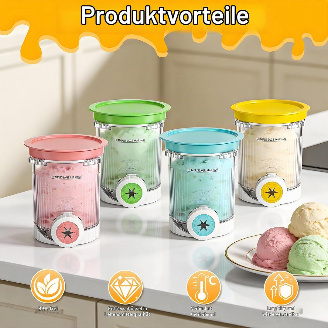 4 Stück Behälter für Ninja Creami Swirl, Kompatibel mit Ninja Creami NC701EU NC700 Serie Softeismasc