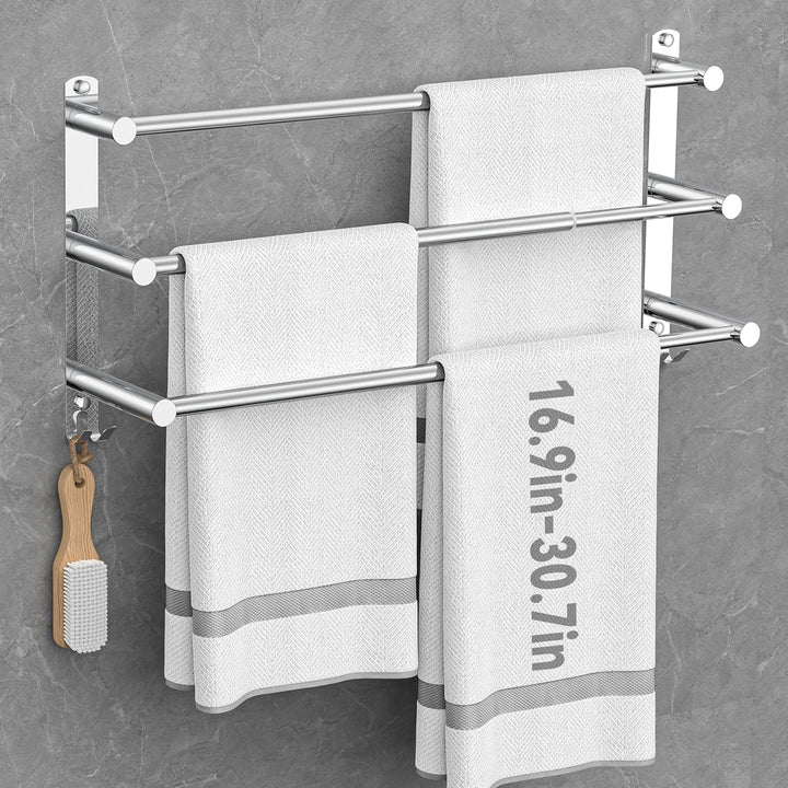Handtuchhalter Ausziehbar 43-78CM Edelstahl Ohne Bohren Handtuchstange Wand Wandregal Geeignet für B