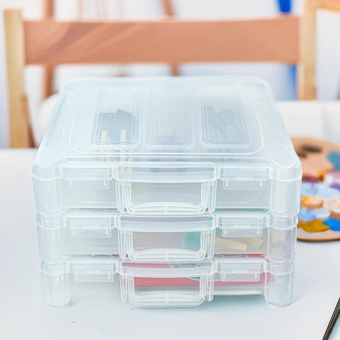 ArtBin 6913ZZ 30,5 x 30,5 cm tragbarer Kunst- und Handwerks-Organizer mit Griff, 3er-Pack, [3] Kunst