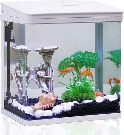Nobleza - 7L Mini Aquarium Komplettset, Nano Aquarium Stabiles Einsteigerbecken mit LED-Beleuchtung