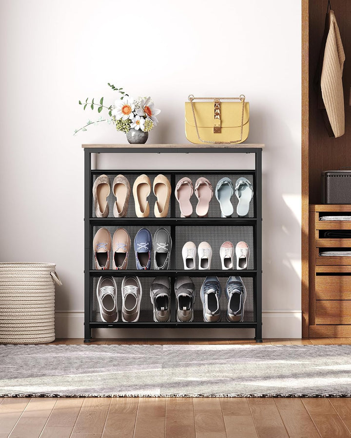 Schuhregal, 4-stufige Schuhablage, Schuhschrank schmal, Schuhständer, Schuhaufbewahrung, Schuh-Organ