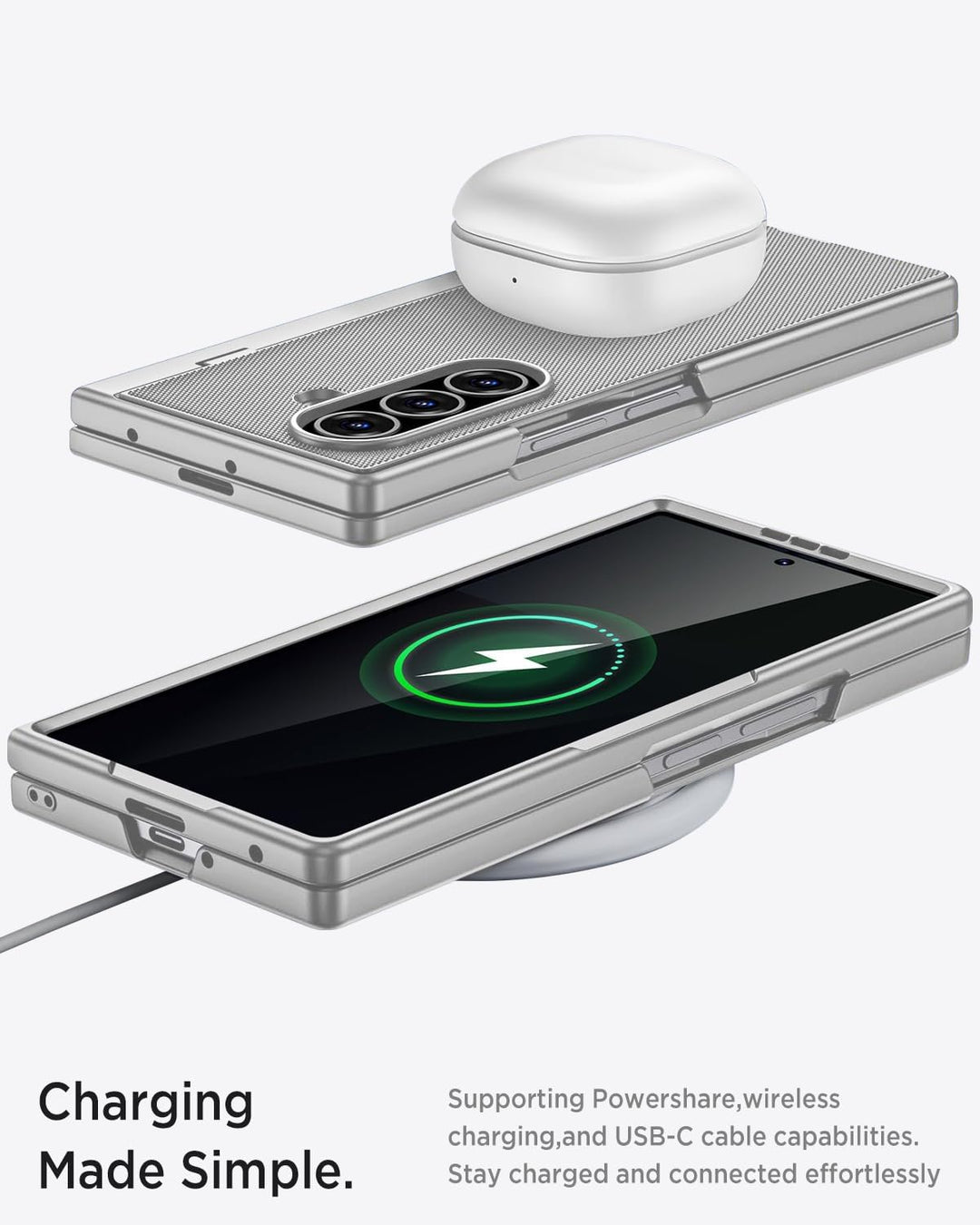 Miimall Handyhülle Kompatibel mit Samsung Galaxy Z Fold 7 Hülle mit Ständer, [Privacy Displayschutz]