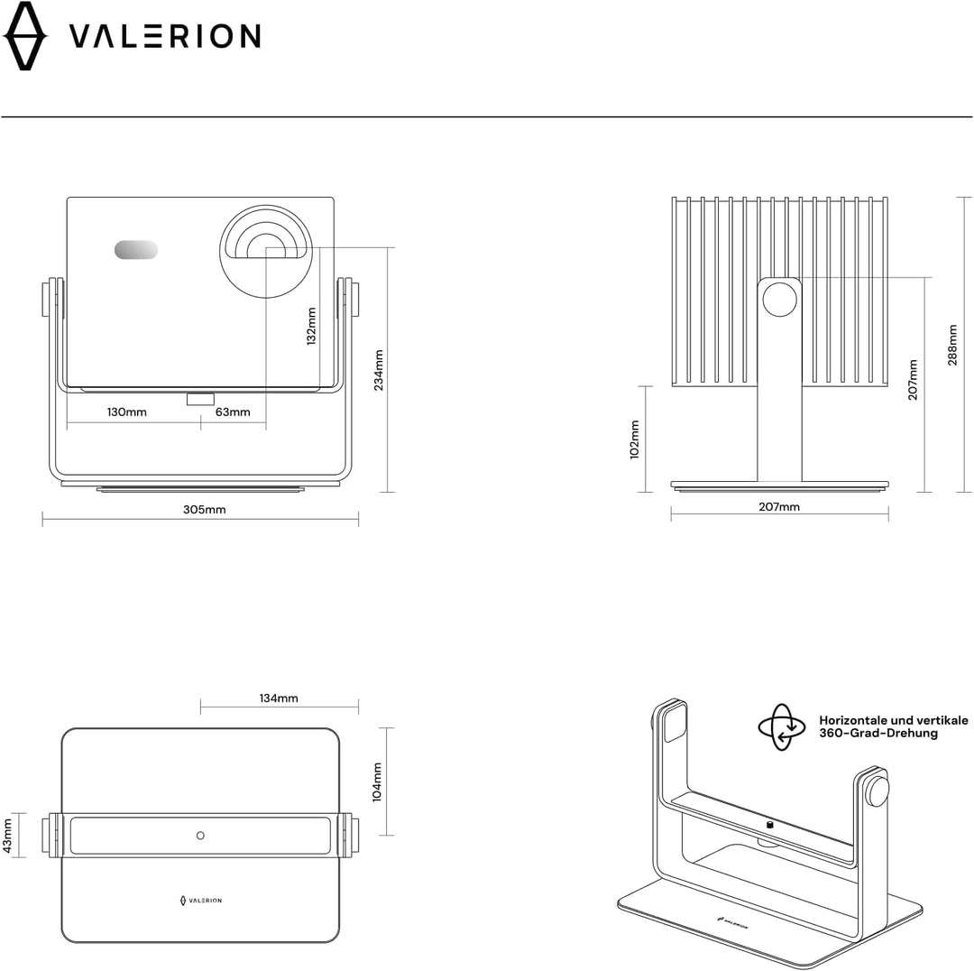 Valerion Desktop Gimbal Stand, 360° horizontale und vertikale Winkeleinstellung, Entwickelt für Visi