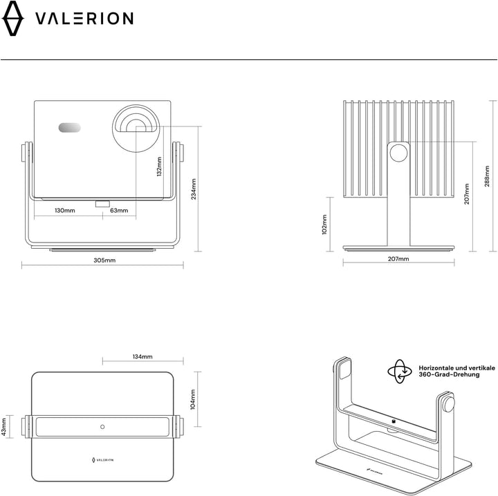 Valerion Desktop Gimbal Stand, 360° horizontale und vertikale Winkeleinstellung, Entwickelt für Visi