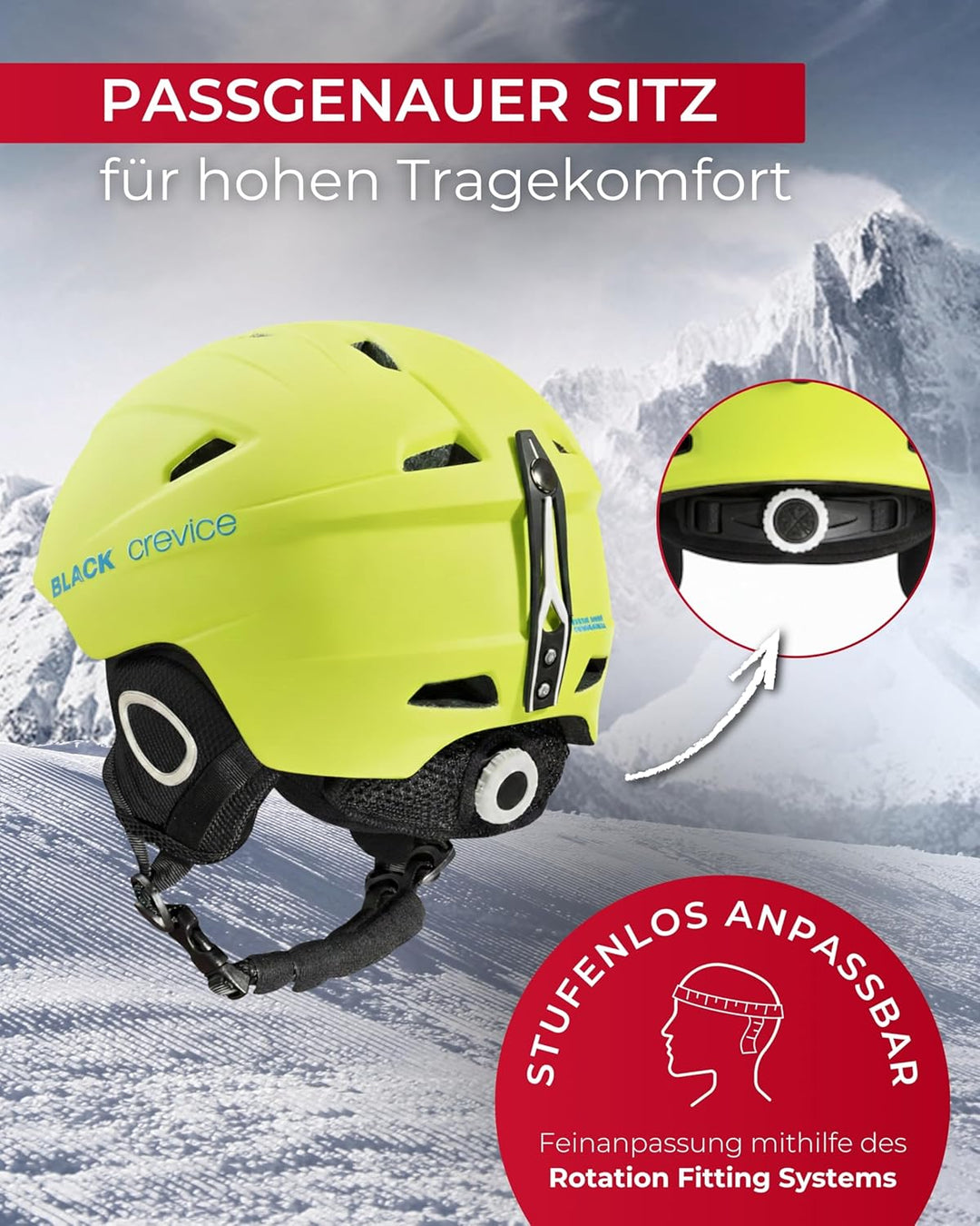Black Crevice Skihelm Kitzbühel I Ski-Helm in sportlichem Design I Skihelm Herren & Damen I Skihelm