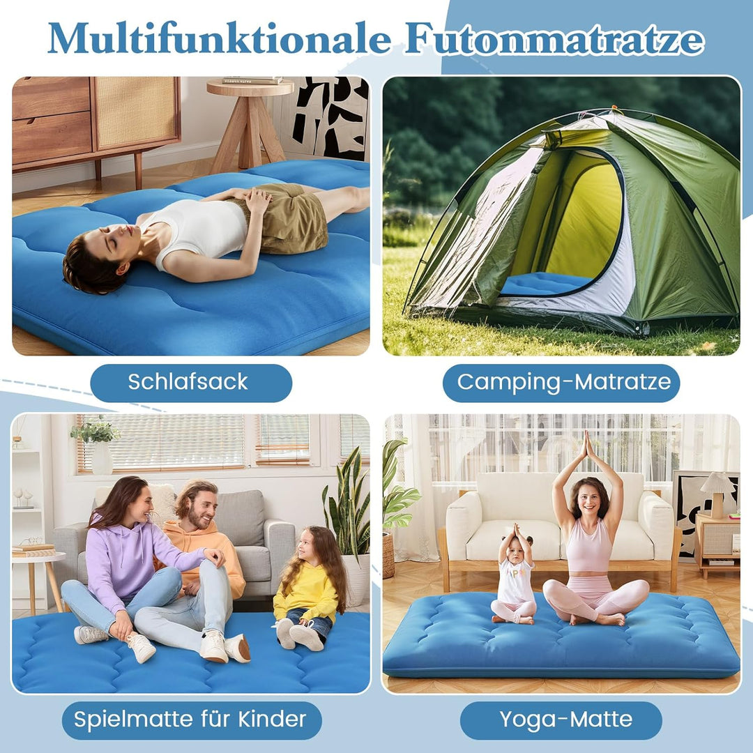 COSTWAY Japanische Futon Matratze, Tatami-Matte, Bodenmatratze, Klappmatratze mit waschbarem Bezug,