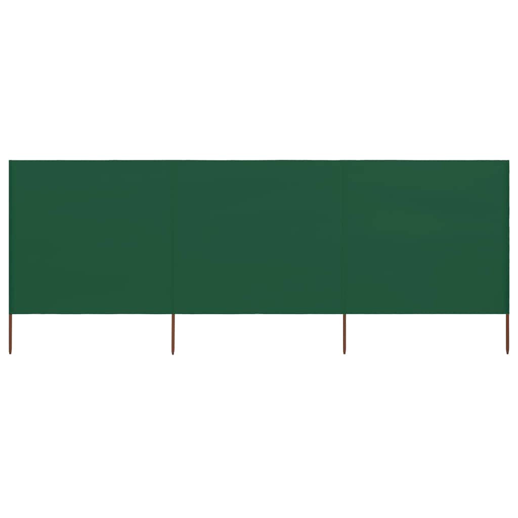 Rantry Windschutz, Strandwindschutz, Windschutz für Camping, 3 Paneele, grüner Stoff, 400 x 80 cm, S