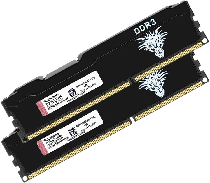 DDR3 16GB Kit (8GBx2) Desktop RAM 1600MHz PC3-12800 UDIMM Non-ECC Unbuffered 1.5V 2Rx8 Dual Rank 240