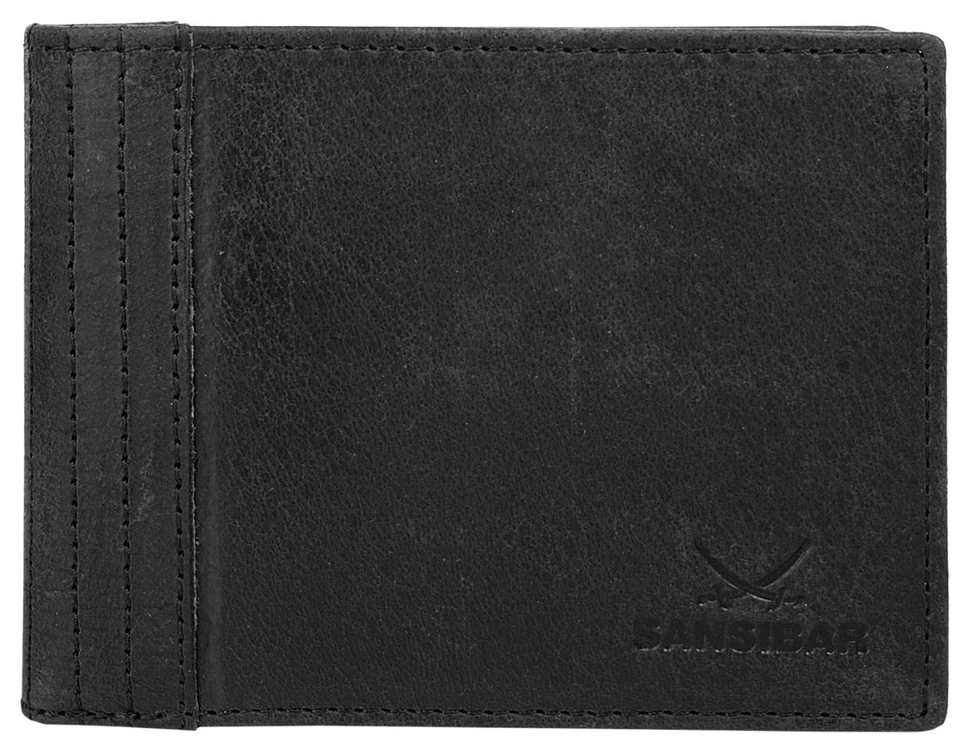 Sansibar Geldbörse Echt Leder schwarz Herren, Damen - 020050, Schwarz
