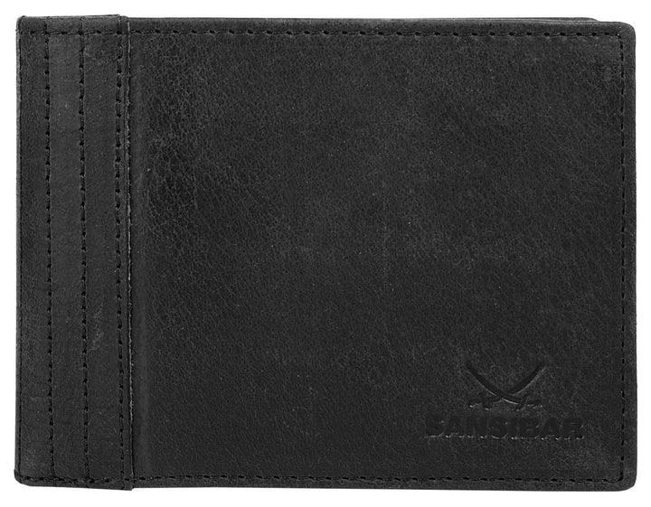 Sansibar Geldbörse Echt Leder schwarz Herren, Damen - 020050, Schwarz