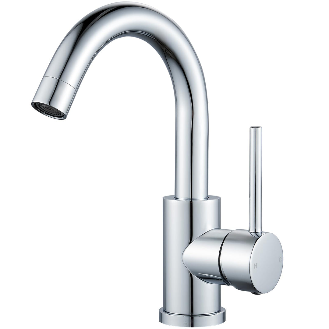 Wasserhahn Bad 360° Drehbar, Edelstahl Waschtischarmatur Armaturen Waschbecken Hoch, Einhebelmischer