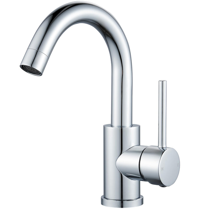 Wasserhahn Bad 360° Drehbar, Edelstahl Waschtischarmatur Armaturen Waschbecken Hoch, Einhebelmischer
