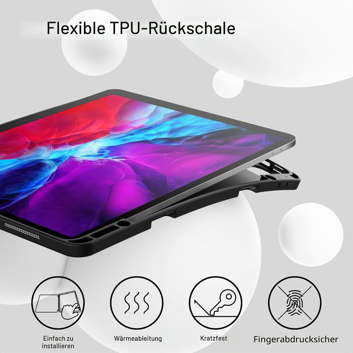 JETech Hülle für iPad Pro 12,9 Zoll (Modell 2020/2018, 4./3. Generation) mit Stifthalter, Pencil Auf