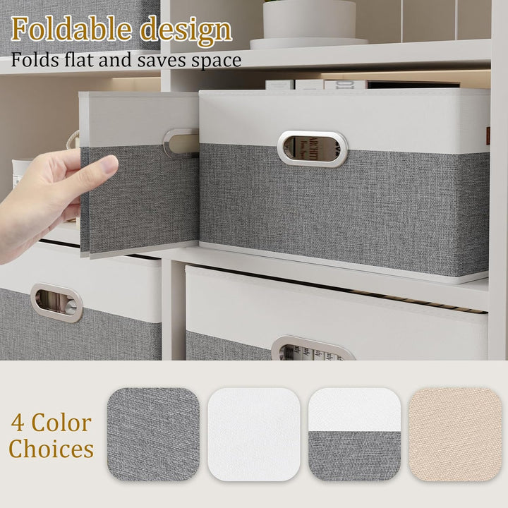 Yawinhe 3 Stück Aufbewahrungsbox aus Stoff, Faltbare Aufbewahrungskörben mit Griffen, Waschbare, für