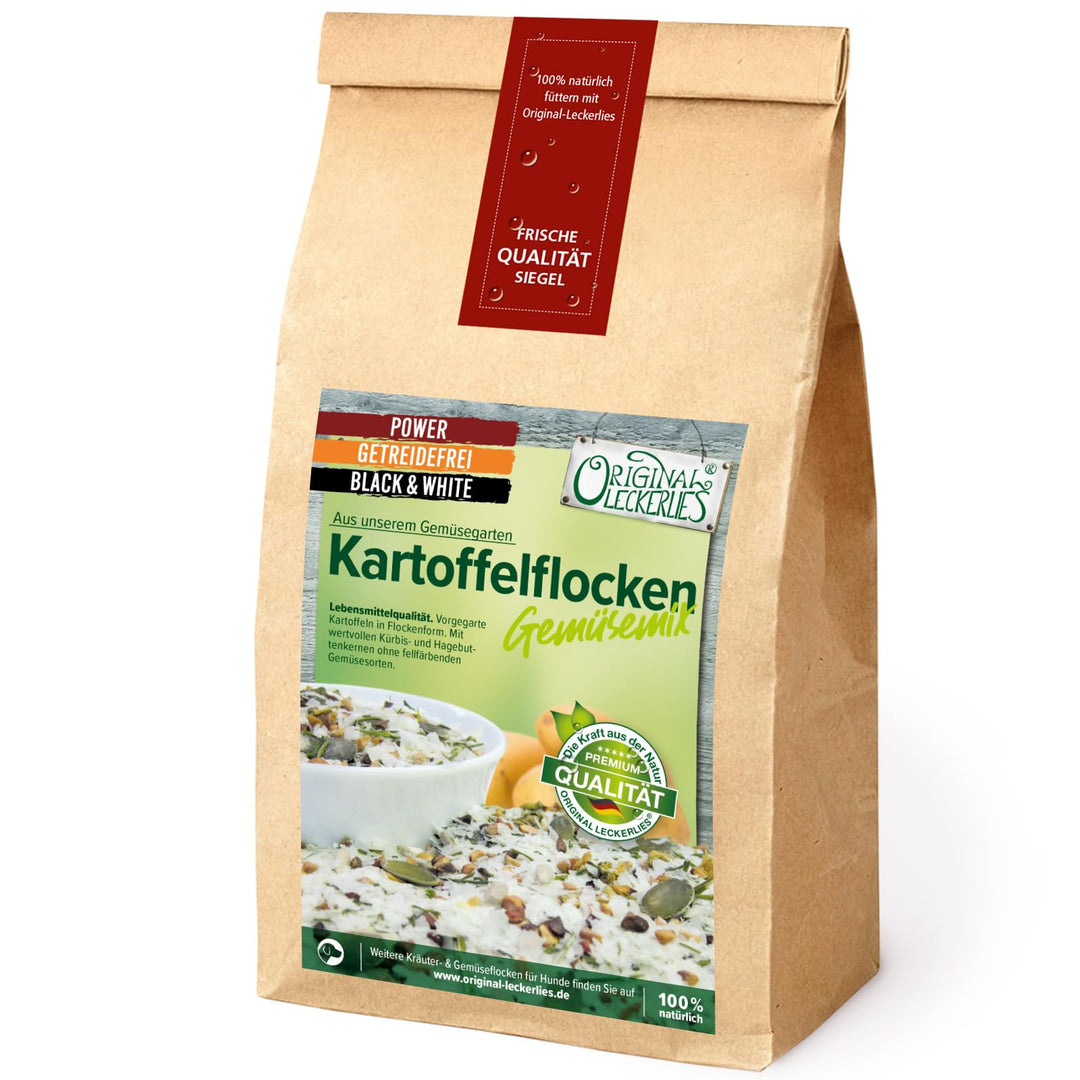 Original-Leckerlies: Kartoffelflocken-Gemüsemix, 5 kg getreidefreie Gemüseflocken, Hundeflocken, Hun