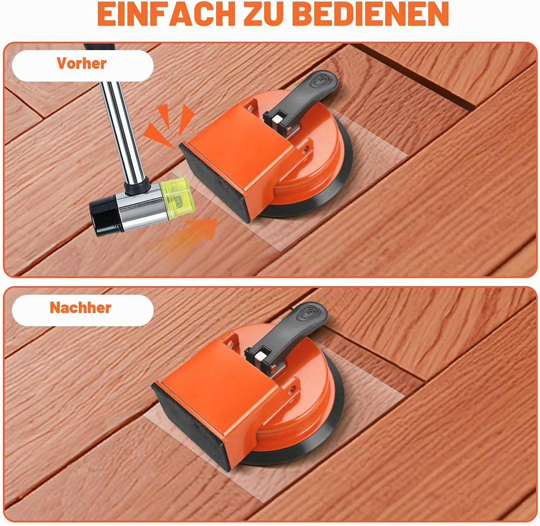 Laminat Werkzeug, Laminat Reparaturset, Verlegeset Saugnapf, 2 Gummihämmern, 10 wiederverwendbaren H