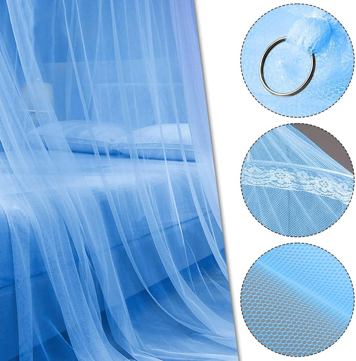 Moskitonetz Bett,Mückennetz Bett,Mosquito Netz Reise 60x250x1100cm,Moskitonetz Reise Blau,Betthimmel