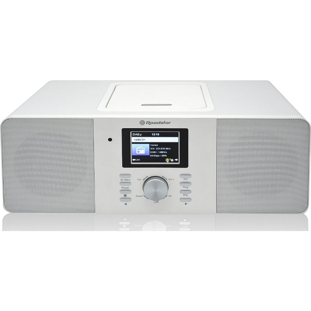 Roadstar IR-540D+BT/WH Mikrokette, WLAN-Internetradio und Digital-Dab+/FM, CD-MP3-Player, Bluetooth,
