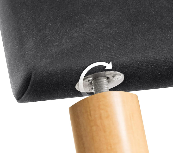 DHOME HIGH Range Samt Kopfteil mit Holzbeinen Modernes gepolstertes Kopfteil Luxus Bett Luxus Schlaf
