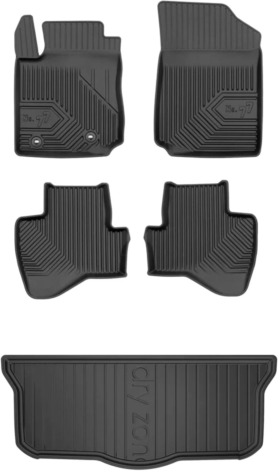 M MOTOS Satz Gummifussmatten und Kofferraummatten für Toyota Aygo II 2014-2022 - Verbessern Sie Ihre