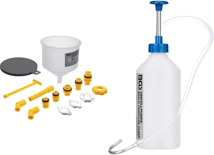 BGS 70000 | Kühlflüssigkeit-Einfülltrichter-Satz | 12-tlg. & 8356 | Umfüllpumpe | 1000 ml | für Öl,