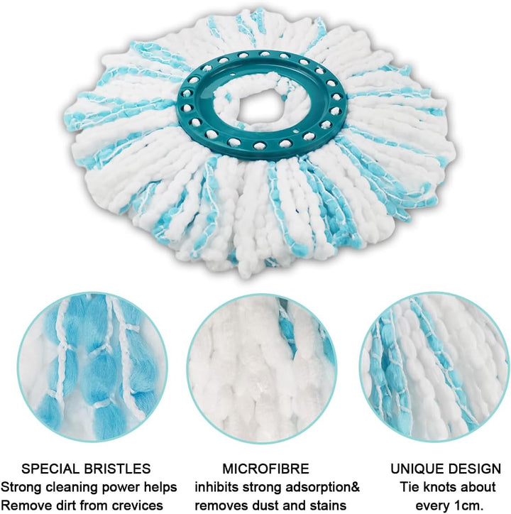 4 Stück Ersatzkopf für Leifheit Clean Twist Disc Mop Micro Set,2-Faser-System für Leifheit Clean Twi