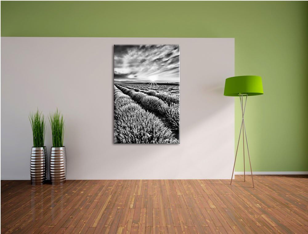 Pixxprint Traumhafte Lavendel Provence / 100x70cm Leinwandbild bespannt auf Holzrahmen/Wandbild Kuns