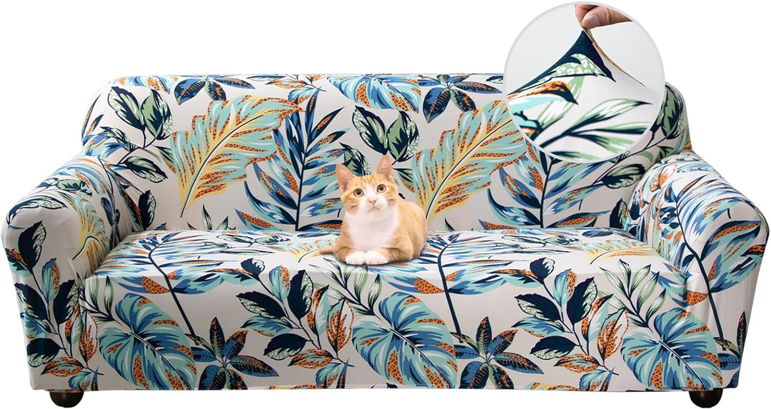 Jaotto Sofabezug 4 Sitzer Elastischer Stretch Spandex Sofa Überwürfe Sofahusse Antirutsch Waschbar S