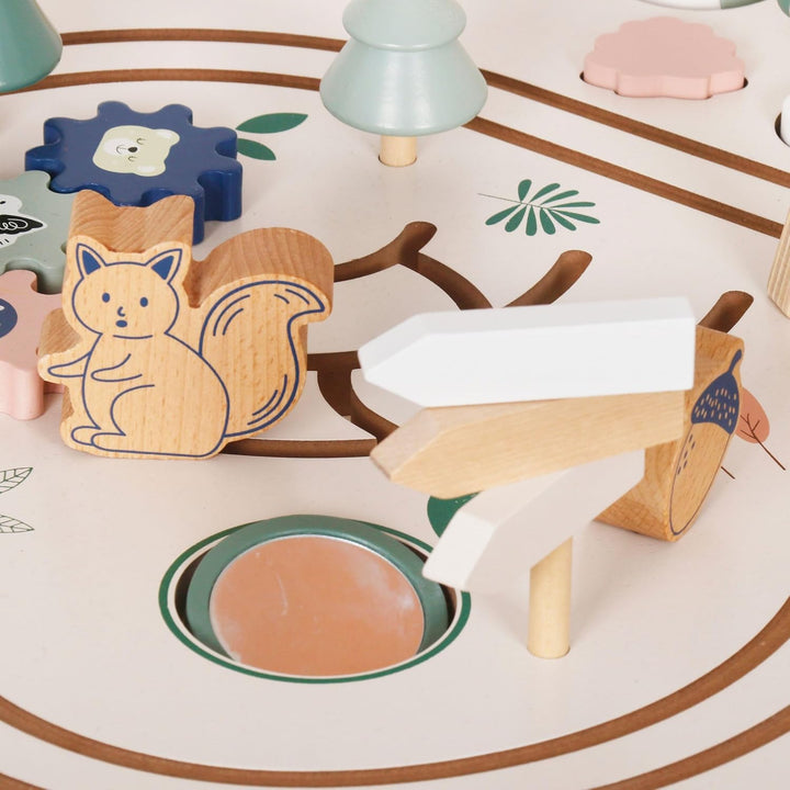 Mamabrum Holz-Lerntisch für Kinder mit 10 Aktivitäten für Kinder 3+, Montessori Spielzeug, Motoriksc