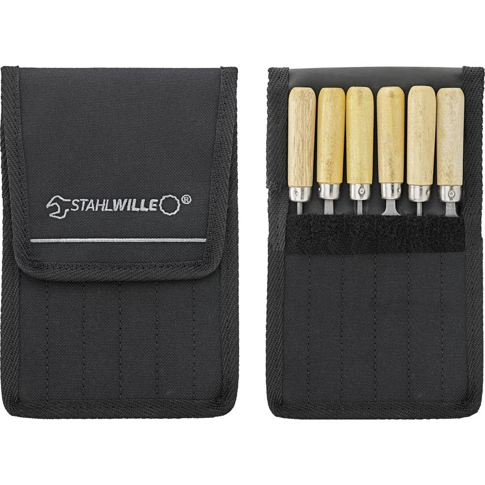 STAHLWILLE 12800 Schlüsselfeilen Set 6-tlg. l Basis-Set für Metallbearbeitung l in robuster Textilta