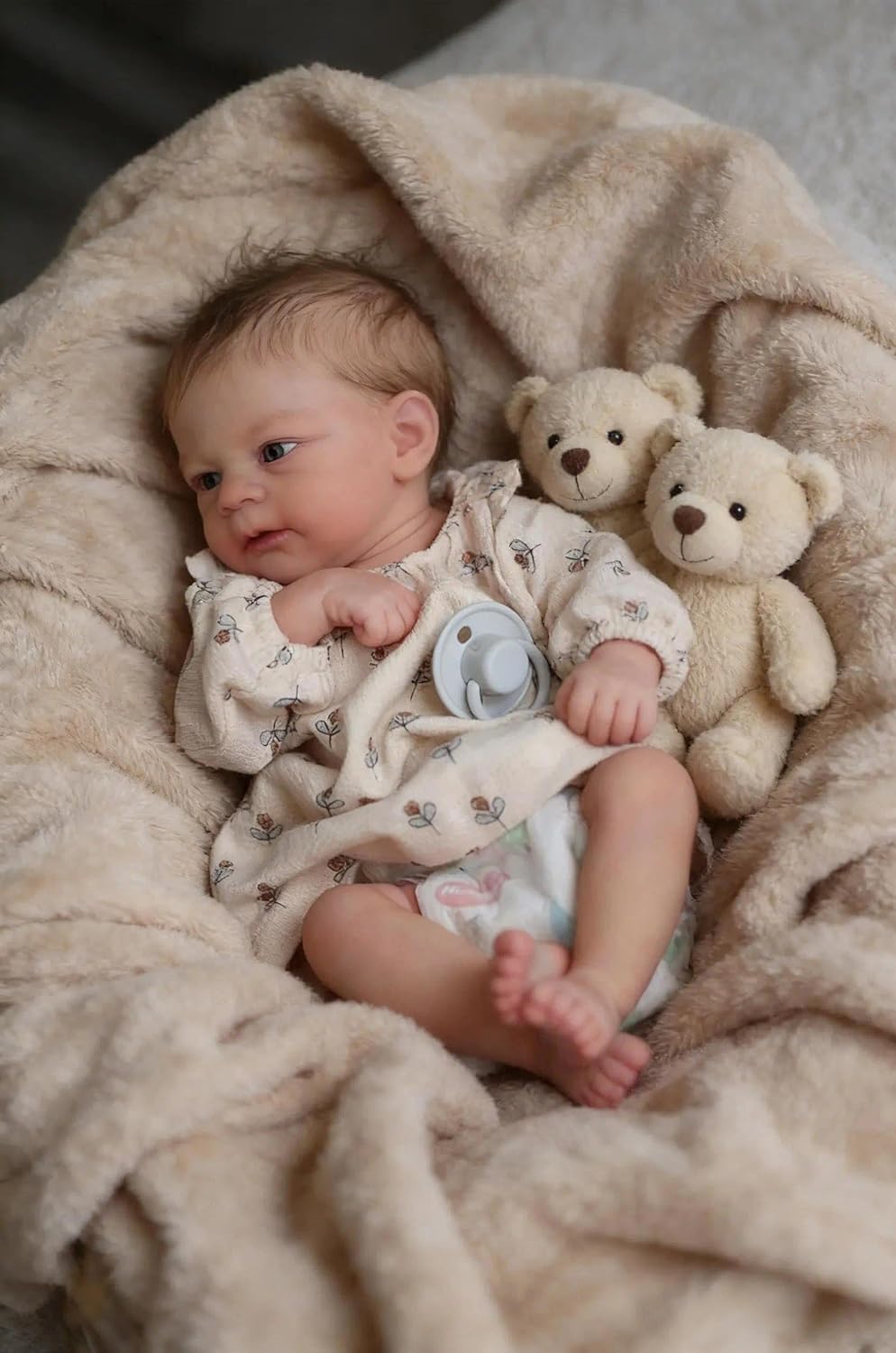 Zero pam Reborn Baby Vollsilikon Lebensecht Mädchen Augen Offen-43CM Anatomisch Korrekt Babypuppen W