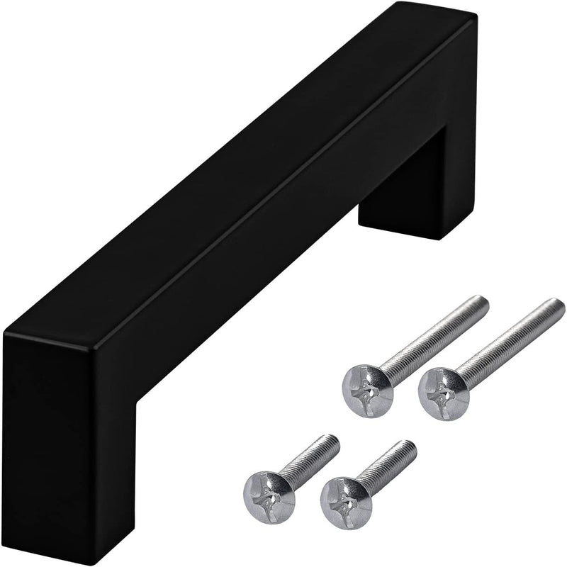 Stahlia 10 x Möbelgriffe Schwarz matt Lochabstand 128mm Edelstahl Schrankgriffe Küchengriffe Schrank