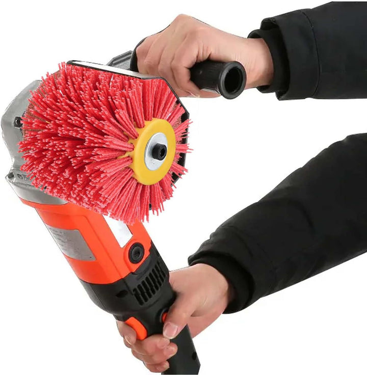 2 Stück Schleifbürsten, 80 Körnung, 100mm Breite - 120mm Ø | Schleifwalze geeignet, Nylonbürste für